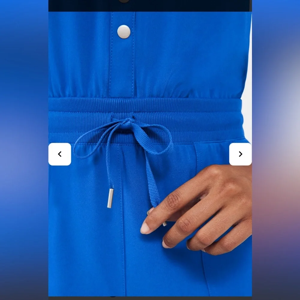 Landau 8-Pocket Cargo Scrub Jumpsuit Royal Blue NEW - Picture 2 of 11